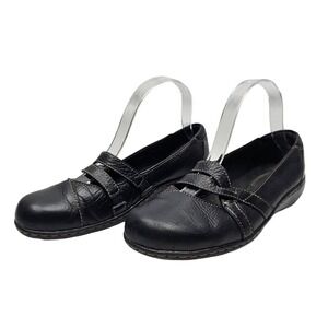 Clarks Bendables Women’s Black Leather Comfort Shoes Mary Jane 38733 Size 7 M
